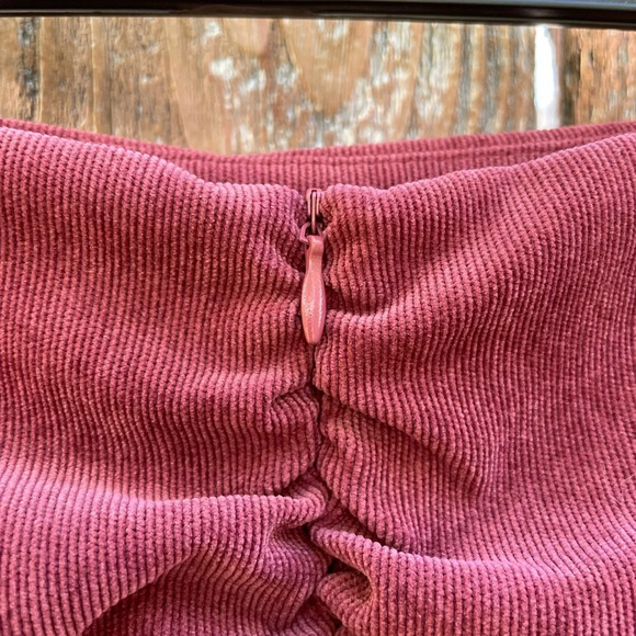 ZARA Women’s Pink Mauve Corduroy Ruched Mini Skirt Size Medium - Picture 5 of 9